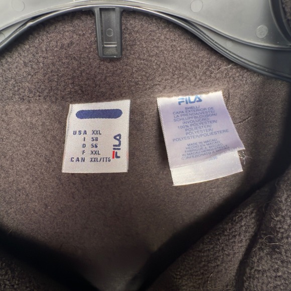 Vintage Fila Fleece Jacket Y2K Full Zip Dark Gray Mens XXL Track Jacket - Picture 3 of 6
